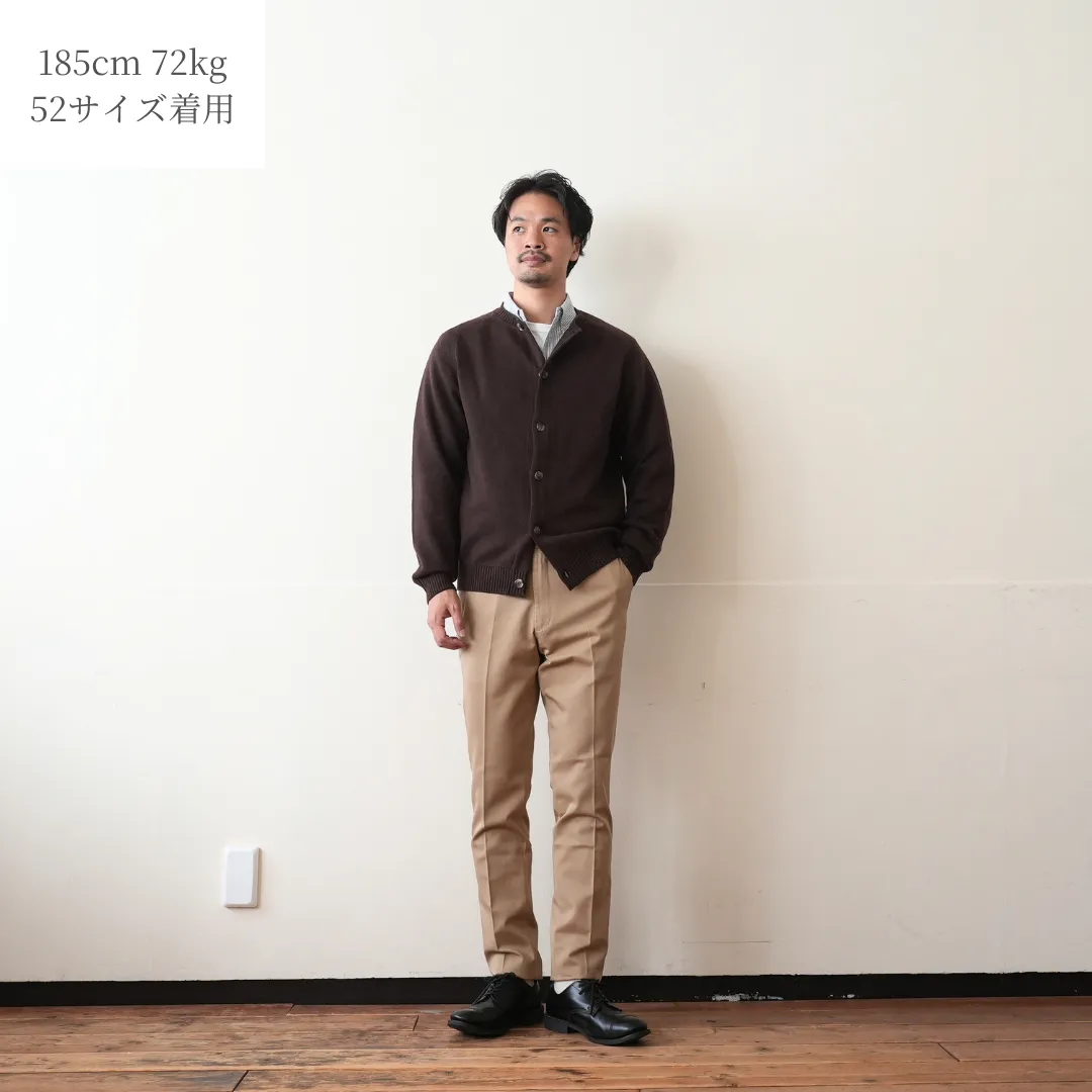 Cotton Wool Mid-gauge Cardigan 着用 FRONT 全身