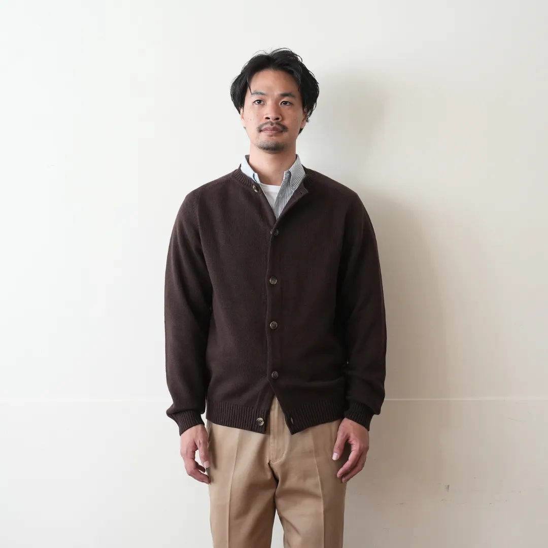 Cotton Wool Mid-gauge Cardigan 着用 FRONT 上半身