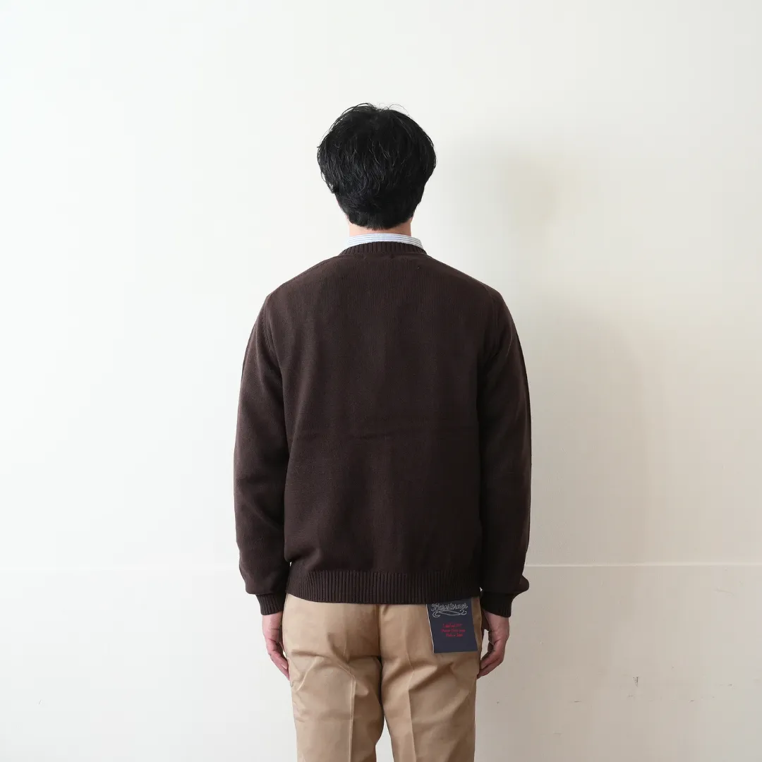 Cotton Wool Mid-gauge Cardigan 着用 BACK 上半身